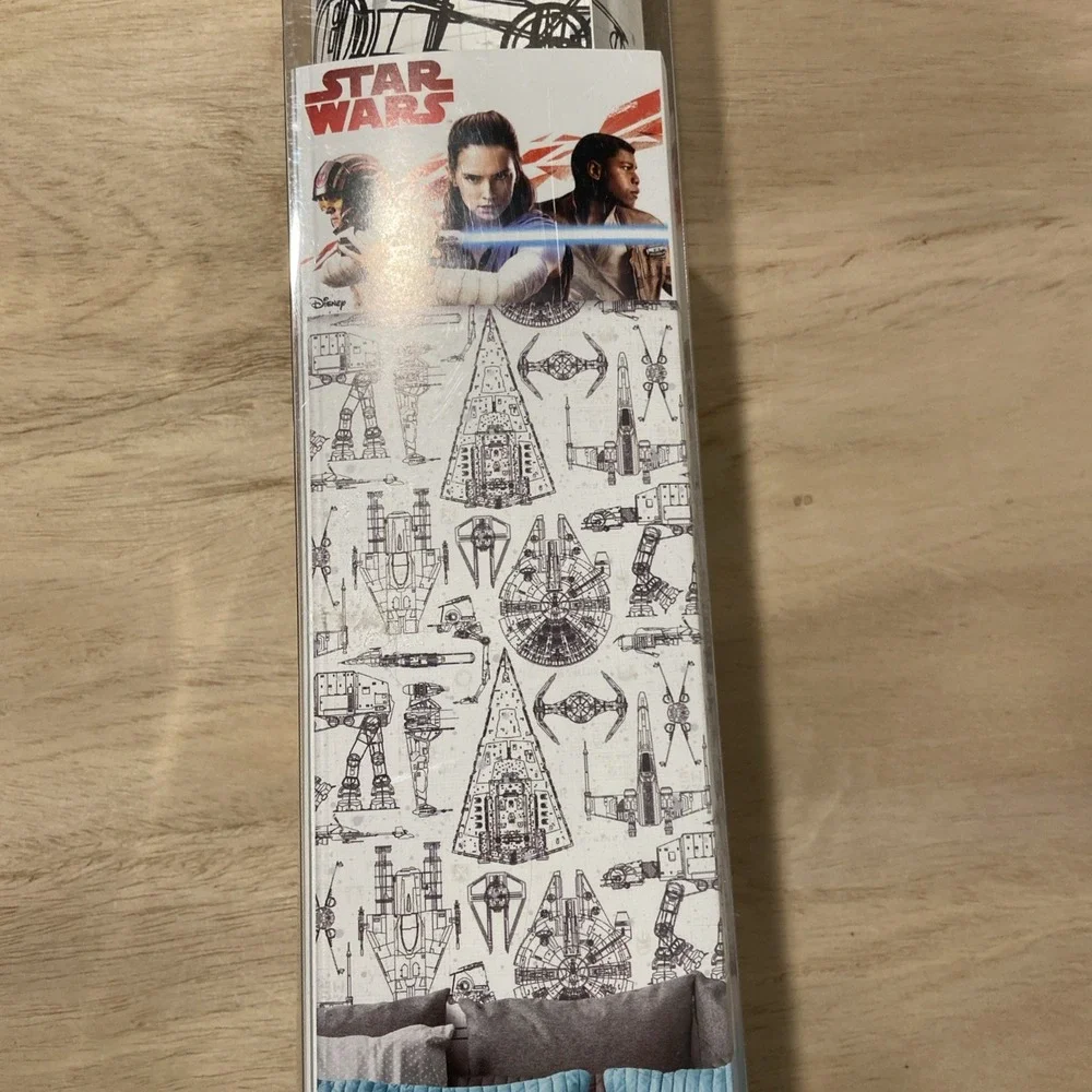 RoomMates RMK11036WP Star Wars Blueprint Black & White Peel and Stick Wallpap...